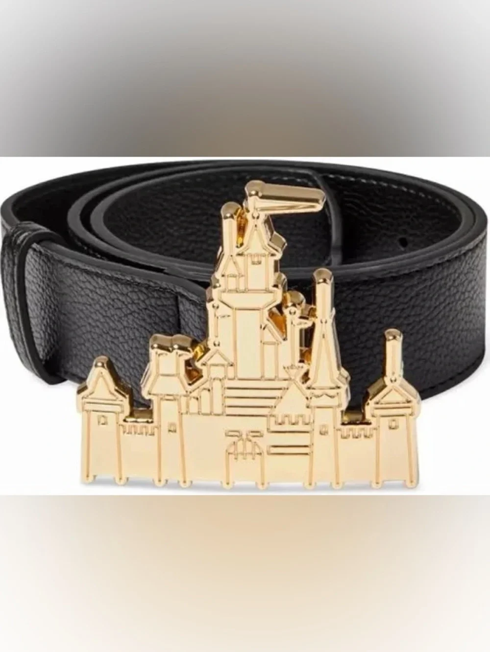 NEW Disney Theme Parks Fantasyland Castle Gold Belt Size L/XL
